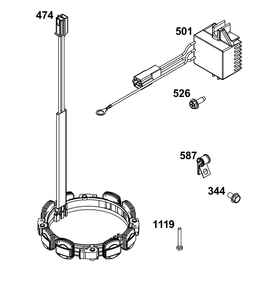Alternator Group Diagram and Parts List for 541477-0136-J1 400000 - 699999 Briggs and Stratton Engine